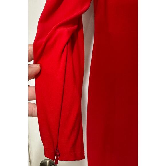 Ieena for Mac Duggal Long Sleeve Blazer Formal Dress Red #27362 Size 12 NWT - Picture 15 of 16